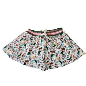Boden Girls Cotton Skort Size 4 5 Mermaid Floral Graphic Print